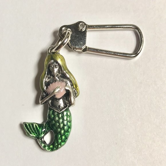 Mermaid Zipper Pull Purse Charm Keychain Backpack Colorful Metal Island Beach - Picture 3 of 7